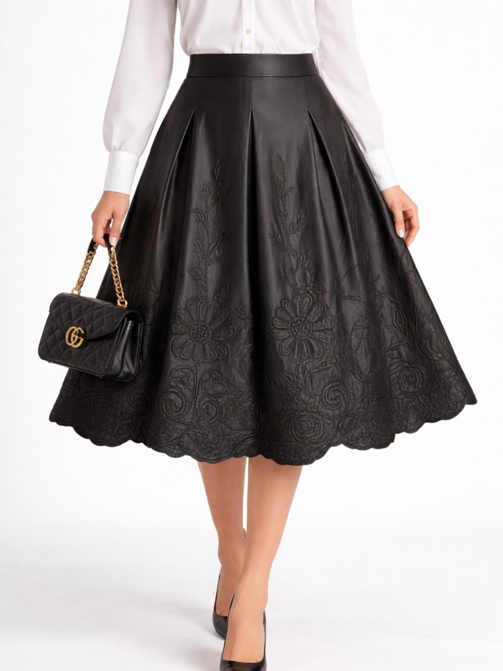 Renfrew Black Embroidery Full Skirt